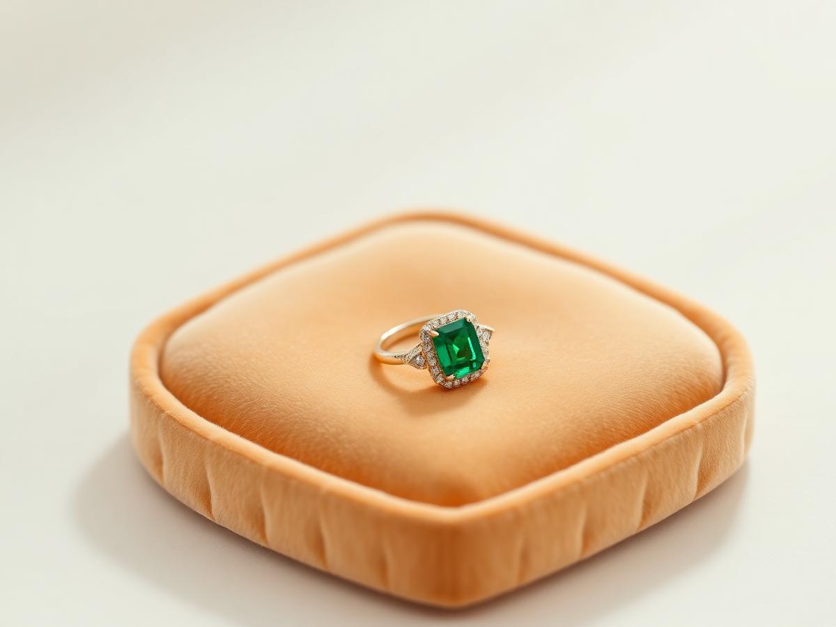 Emerald and diamond ring, platinum